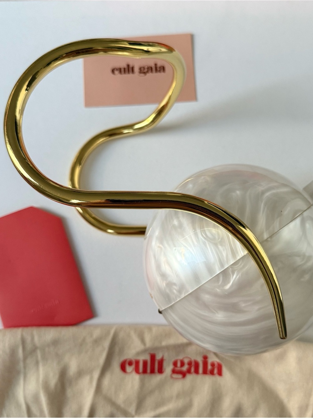CULT GAIA. Brand New Pearl Acrylic Metal Top-Handle Bag. $498. - Picture 9 of 16